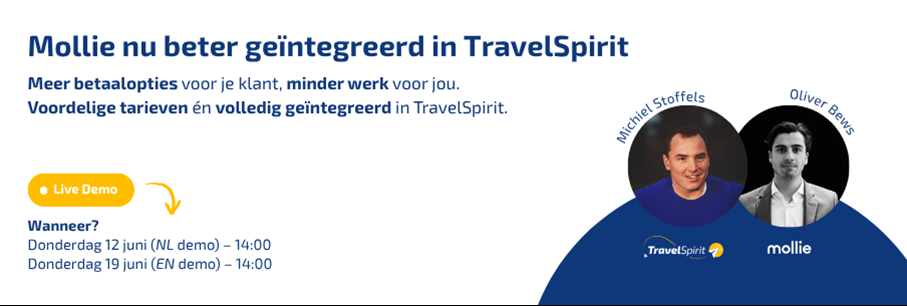 Uitnodiging: Live Demo TravelSpirit x Mollie
