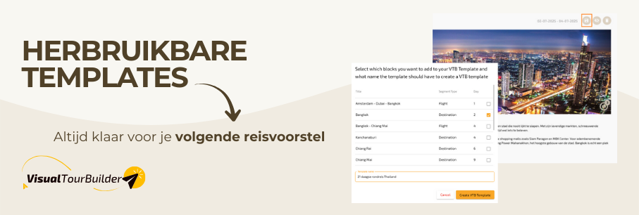 Herbruikbare templates in Visual Tour Builder