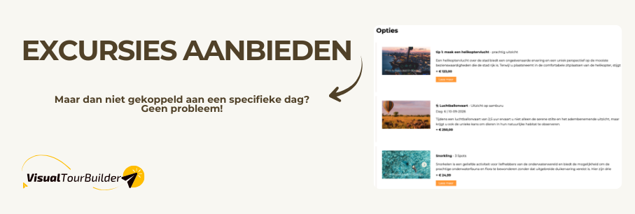 Excursies aanbieden in je reisvoorstel