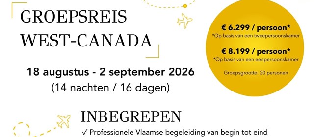 Begeleide groepsreis West-Canada in 2026