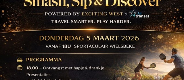 Uitnodiging Smash, Sip & Discover op 05 maart 2026