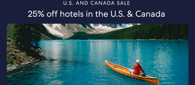 VS & Canada: minstens 25% korting op hotels