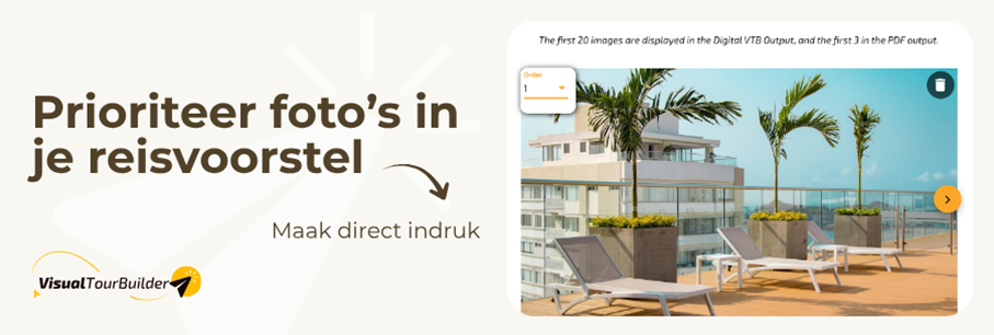 Beste foto's eerst in reisvoorstel