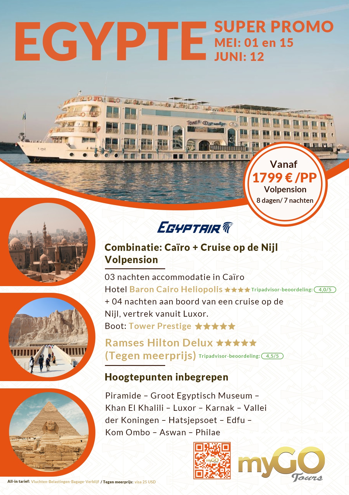 myGO kondigt superpromo Egypte aan tijdens famtrip