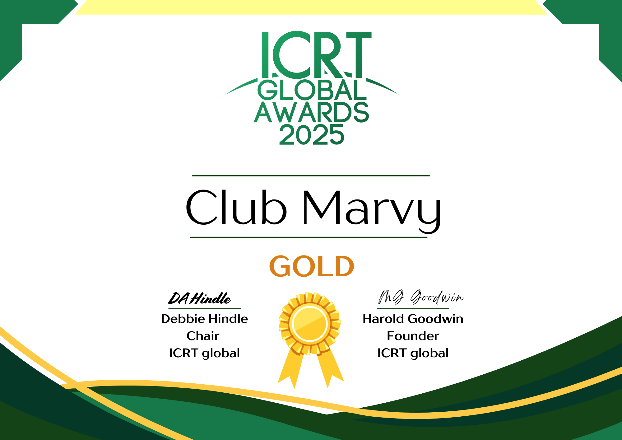 Golden Award pour Club Marvy
