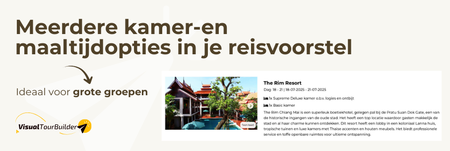 Meer kamertypes toevoegen aan reisvoorstel