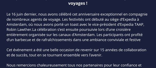 Expedia TAAP viert 15 jaar in Nederland