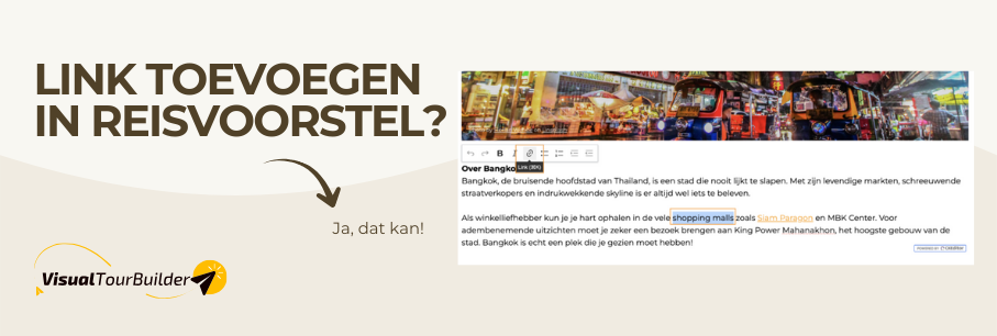 Een link toevoegen in je reisvoorstel?