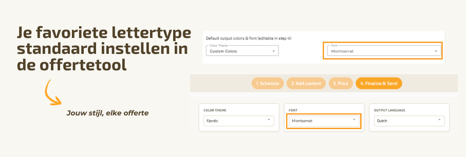 Kies je eigen lettertype in de offertetool