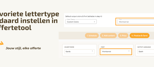 Kies je eigen lettertype in de offertetool