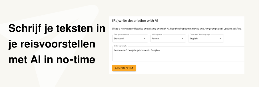 Schrijf je teksten in je reisvoorstellen met AI