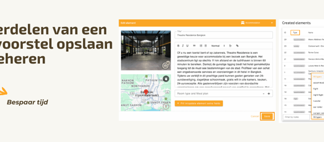 Onderdelen van een reisvoorstel opslaan en beheren